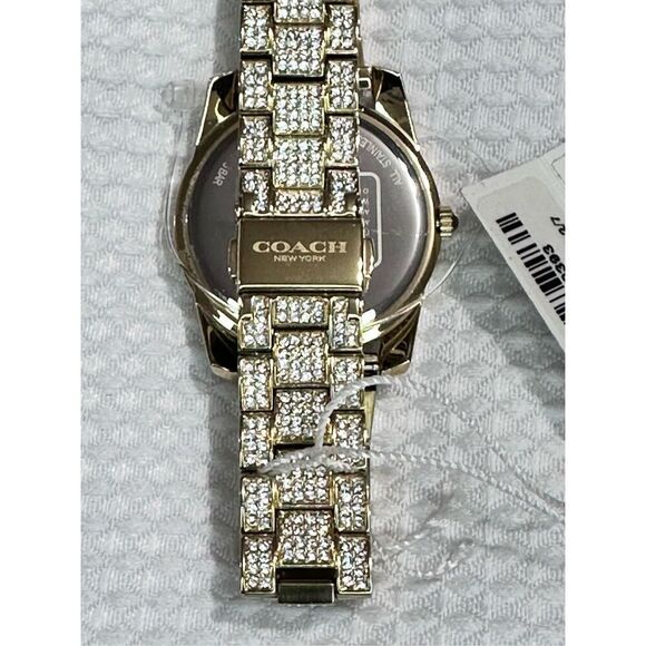 Silver Coach Designer Luxury Watch 17cm Band 38mm Face Diamonds A787